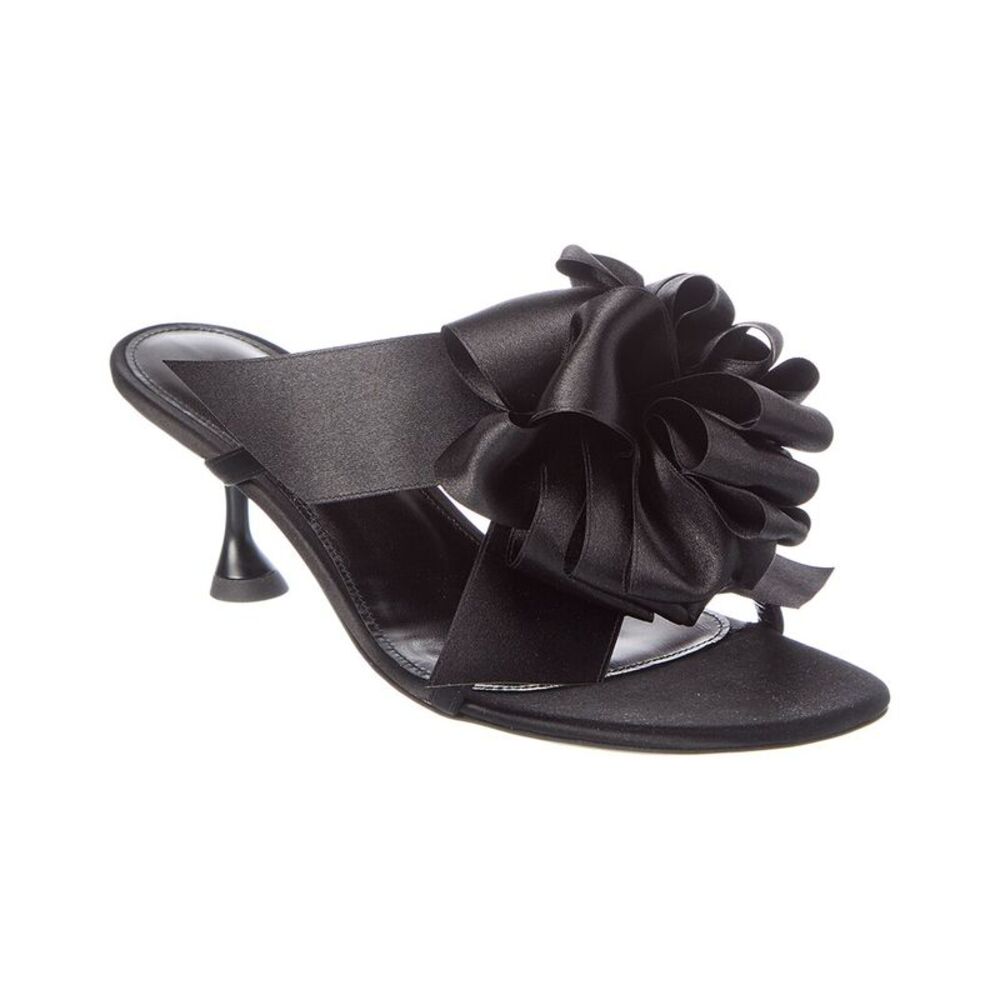 Proenza Schouler Tee Satin Sandal, Black